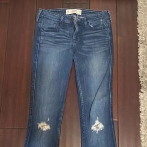 Hollister blue ripped boot jeans